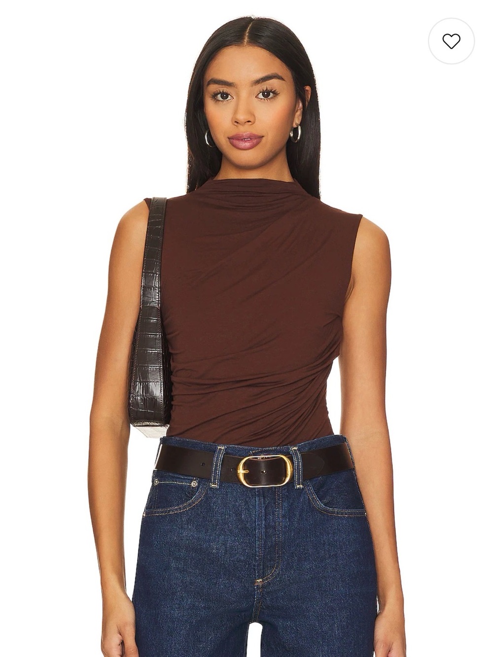 Enza Costa  Sleeveless Twist Top in Saddle Brown Size XS